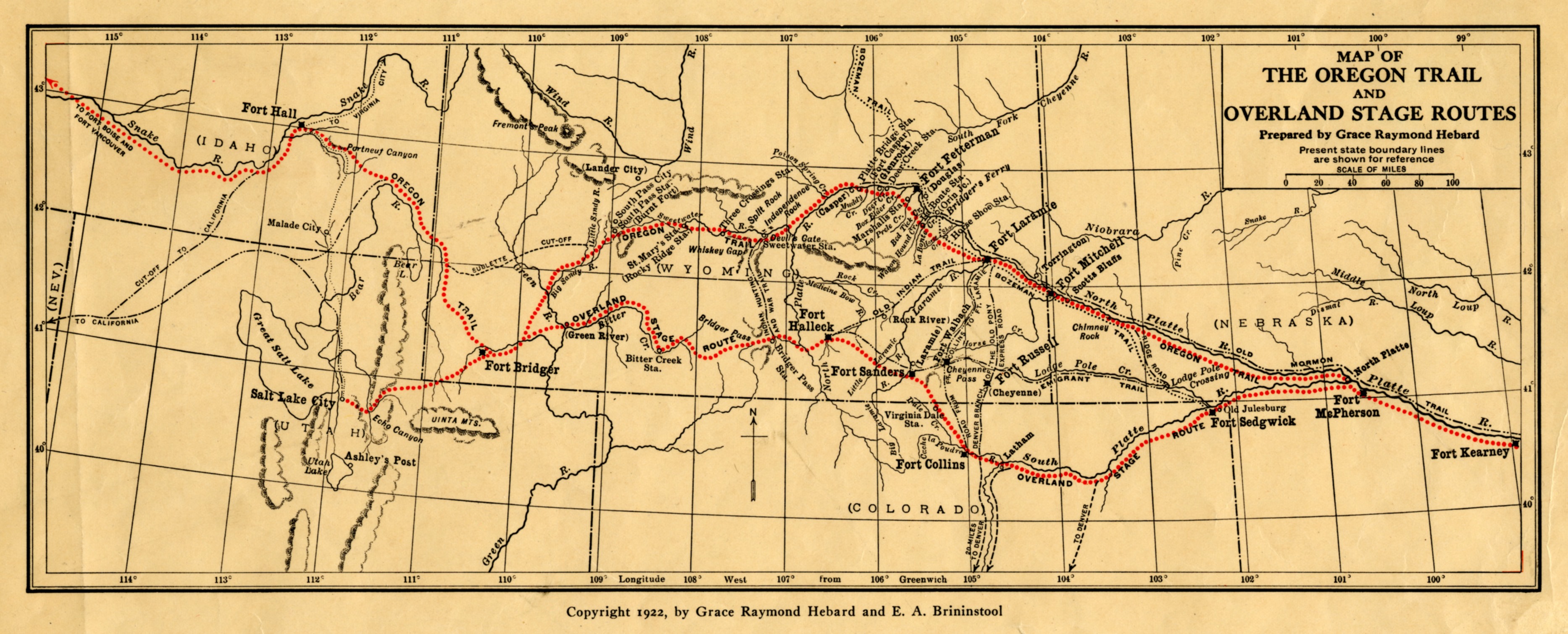 Map of the Oregon Trail