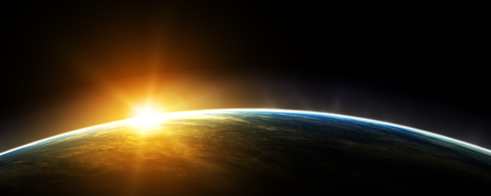 The sun rising over Earth